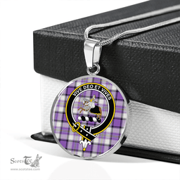Scottish Craig Paisley (Craigie Paisley) Ancient Clan Tartan Circle Necklace - Crest Classic Scottish Plaid Tartan Plaid
