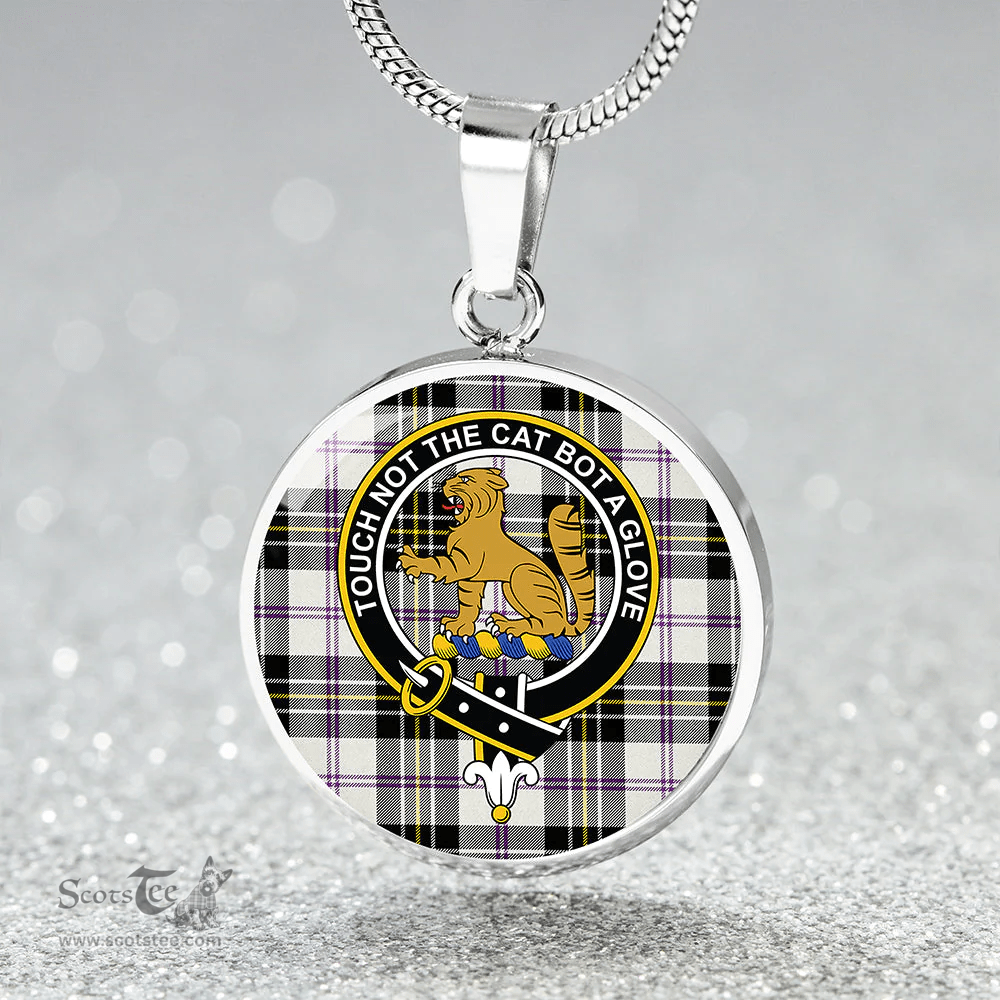 Scottish MacPherson Dress Modern Clan Tartan Circle Necklace - Crest Classic Scottish Plaid Tartan Plaid