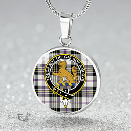 Scottish MacPherson Dress Modern Clan Tartan Circle Necklace - Crest Classic Scottish Plaid Tartan Plaid