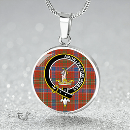 Scottish Lumsden Waistcoat Ancient Clan Tartan Circle Necklace - Crest Classic Scottish Plaid Tartan Plaid