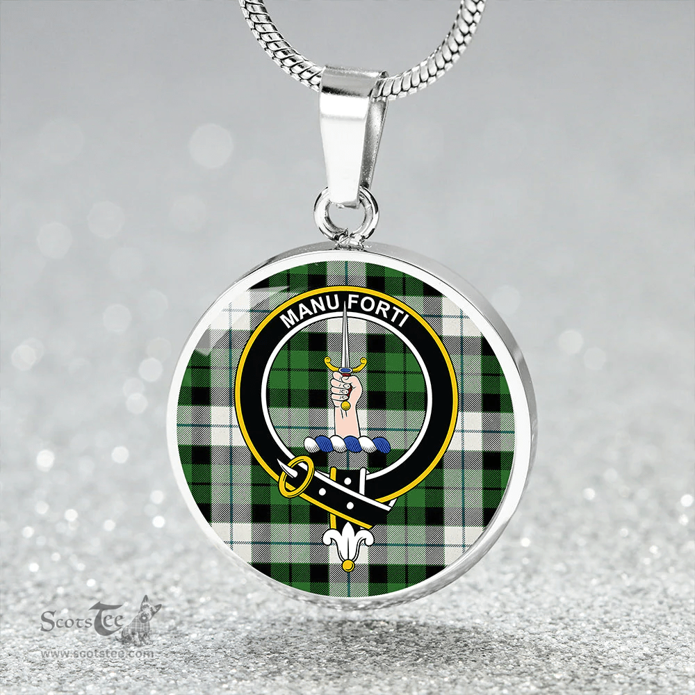 Scottish MacKay Dress Ancient Clan Tartan Circle Necklace - Crest Classic Scottish Plaid Tartan Plaid