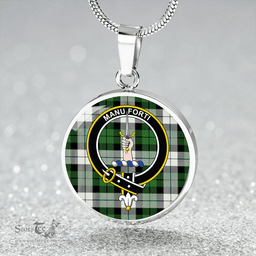 Scottish MacKay Dress Ancient Clan Tartan Circle Necklace - Crest Classic Scottish Plaid Tartan Plaid