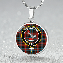 Scottish MacDougall William Ancient Clan Tartan Circle Necklace - Crest Classic Scottish Plaid Tartan Plaid
