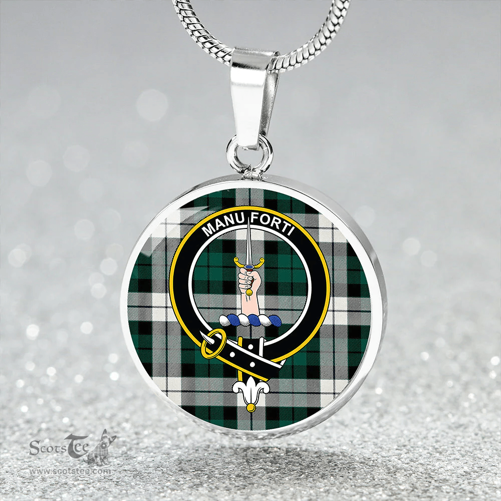 Scottish MacKay Dress Modern Clan Tartan Circle Necklace - Crest Classic Scottish Plaid Tartan Plaid