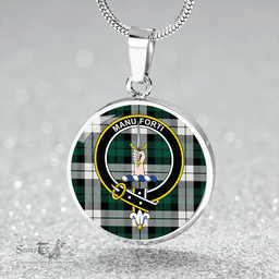 Scottish MacKay Dress Modern Clan Tartan Circle Necklace - Crest Classic Scottish Plaid Tartan Plaid