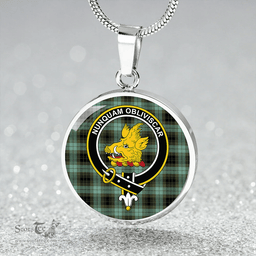 Scottish MacIver Ancient Clan Tartan Circle Necklace - Crest Classic Scottish Plaid Tartan Plaid