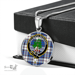 Scottish Cooper Dress Modern Clan Tartan Circle Necklace - Crest Classic Scottish Plaid Tartan Plaid