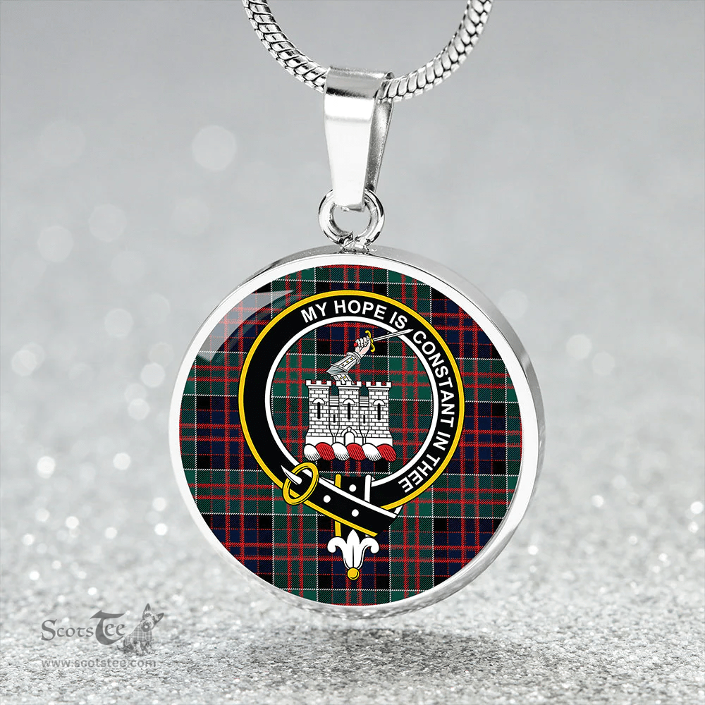 Scottish MacDonald of Clanranald #2 (MacDonald of Clanranald; #2) Modern Clan Tartan Circle Necklace - Crest Classic Scottish Plaid Tartan Plaid
