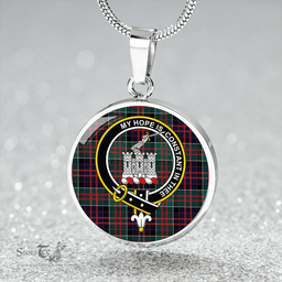 Scottish MacDonald of Clanranald #2 (MacDonald of Clanranald; #2) Modern Clan Tartan Circle Necklace - Crest Classic Scottish Plaid Tartan Plaid