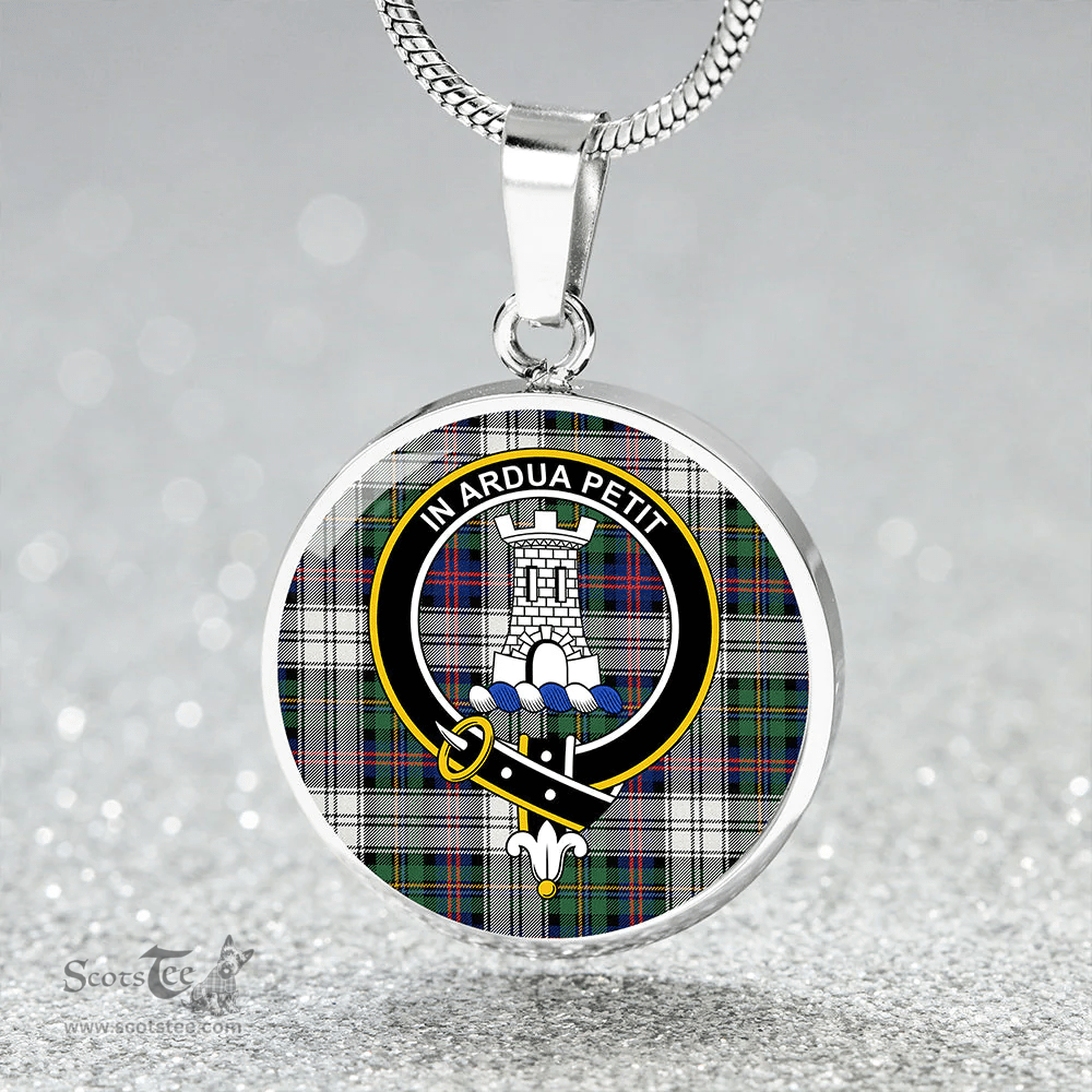 Scottish Malcolm Dress Modern Clan Tartan Circle Necklace - Crest Classic Scottish Plaid Tartan Plaid
