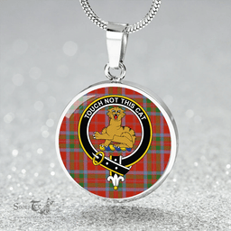 Scottish MacGillivray Ancient Clan Tartan Circle Necklace - Crest Classic Scottish Plaid Tartan Plaid