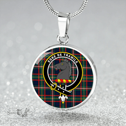 Scottish Tait Wedding Modern Clan Tartan Circle Necklace - Crest Classic Scottish Plaid Tartan Plaid