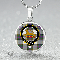 Scottish Richards (Pritchard) Modern Clan Tartan Circle Necklace - Crest Classic Scottish Plaid Tartan Plaid