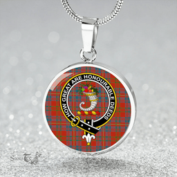 Scottish Walker Evening Ancient Clan Tartan Circle Necklace - Crest Classic Scottish Plaid Tartan Plaid