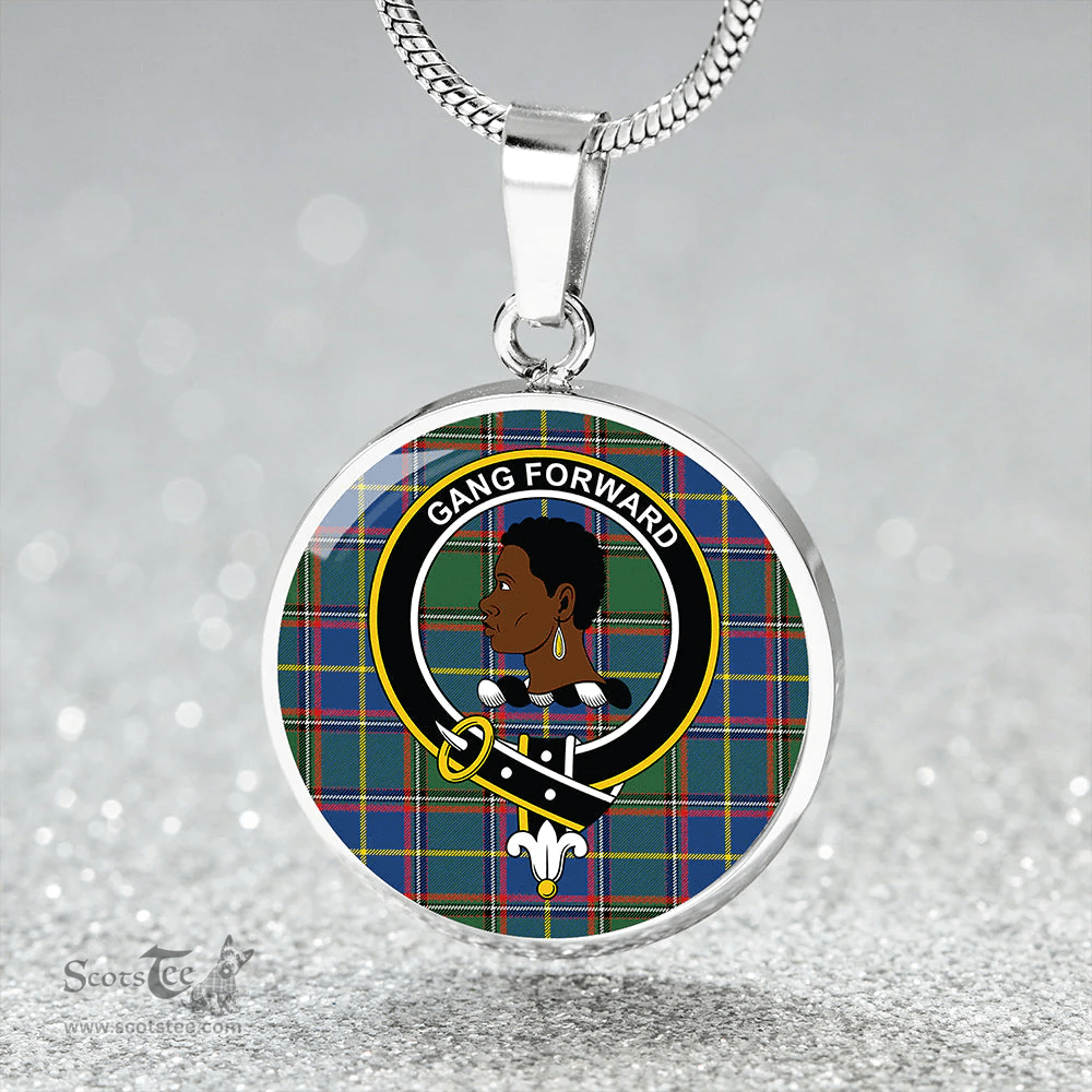 Scottish Stirling University of Tartan Modern Clan Tartan Circle Necklace - Crest Classic Scottish Plaid Tartan Plaid