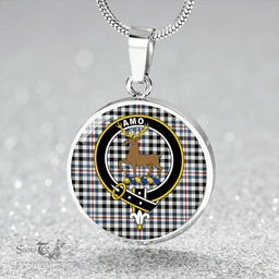 Scottish Scott (Sir Walter) #2 Ancient Clan Tartan Circle Necklace - Crest Classic Scottish Plaid Tartan Plaid
