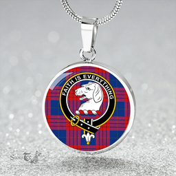 Scottish Robinson Dress (Robins Dress) Modern Clan Tartan Circle Necklace - Crest Classic Scottish Plaid Tartan Plaid
