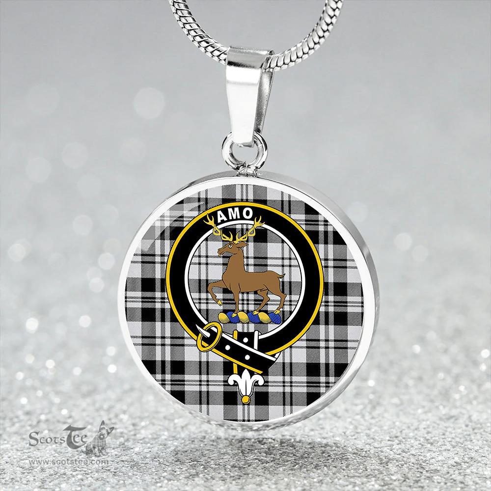 Scottish Scott (Sir Walter) Abbreviated Modern Clan Tartan Circle Necklace - Crest Classic Scottish Plaid Tartan Plaid