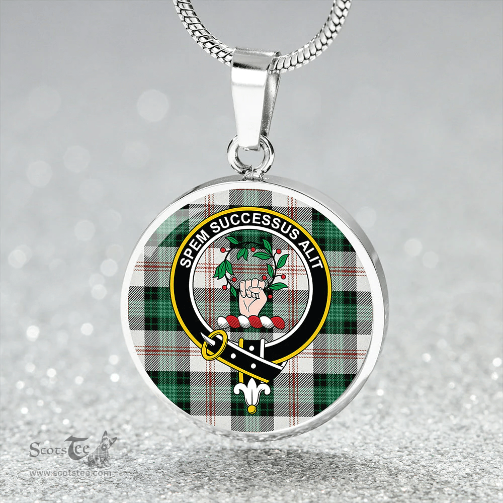 Scottish Ross Arisaid Modern Clan Tartan Circle Necklace - Crest Classic Scottish Plaid Tartan Plaid