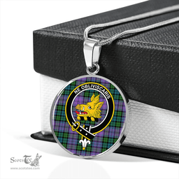 Scottish Campbell 42nd Dress Balhousie Ancient 2 Clan Tartan Circle Necklace - Crest Classic Scottish Plaid Tartan Plaid