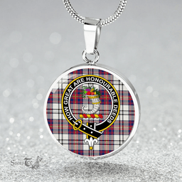 Scottish Walker Dress Modern Clan Tartan Circle Necklace - Crest Classic Scottish Plaid Tartan Plaid