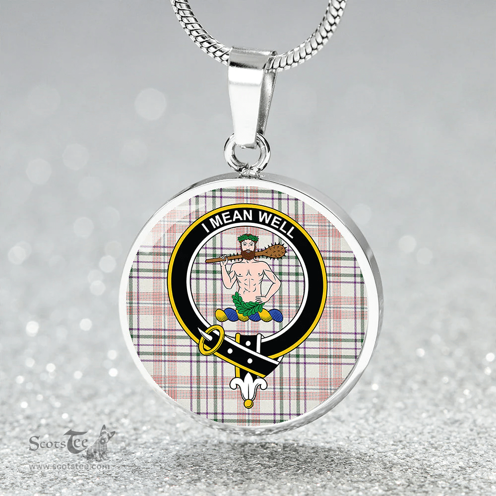 Scottish Shaw Women's Dress Modern Clan Tartan Circle Necklace - Crest Classic Scottish Plaid Tartan Plaid
