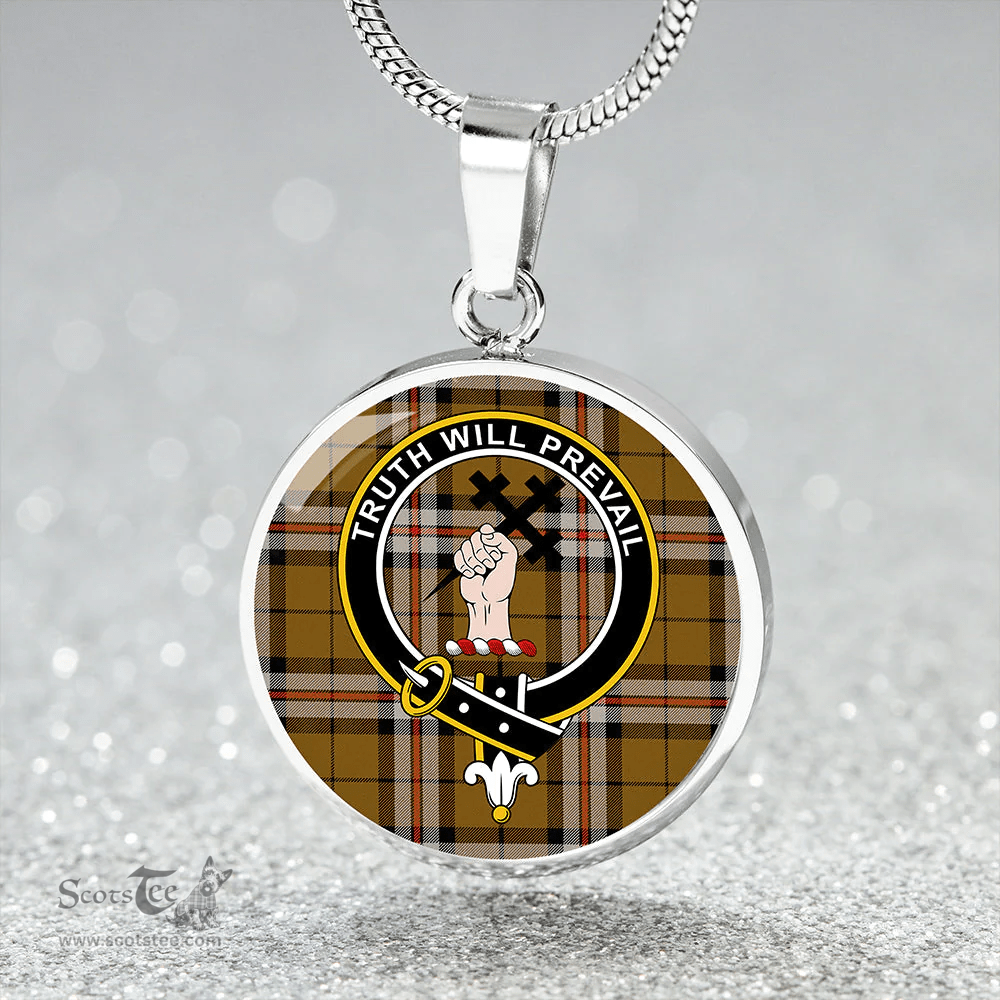 Scottish Thomson Camel #2 (Thompson Camel #2) Ancient Clan Tartan Circle Necklace - Crest Classic Scottish Plaid Tartan Plaid