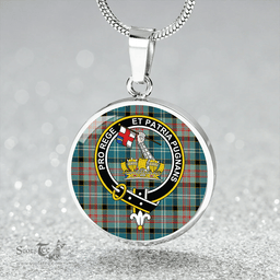 Scottish Paisley District (Drennan District) Clan Tartan Circle Necklace - Crest Classic Scottish Plaid Tartan Plaid