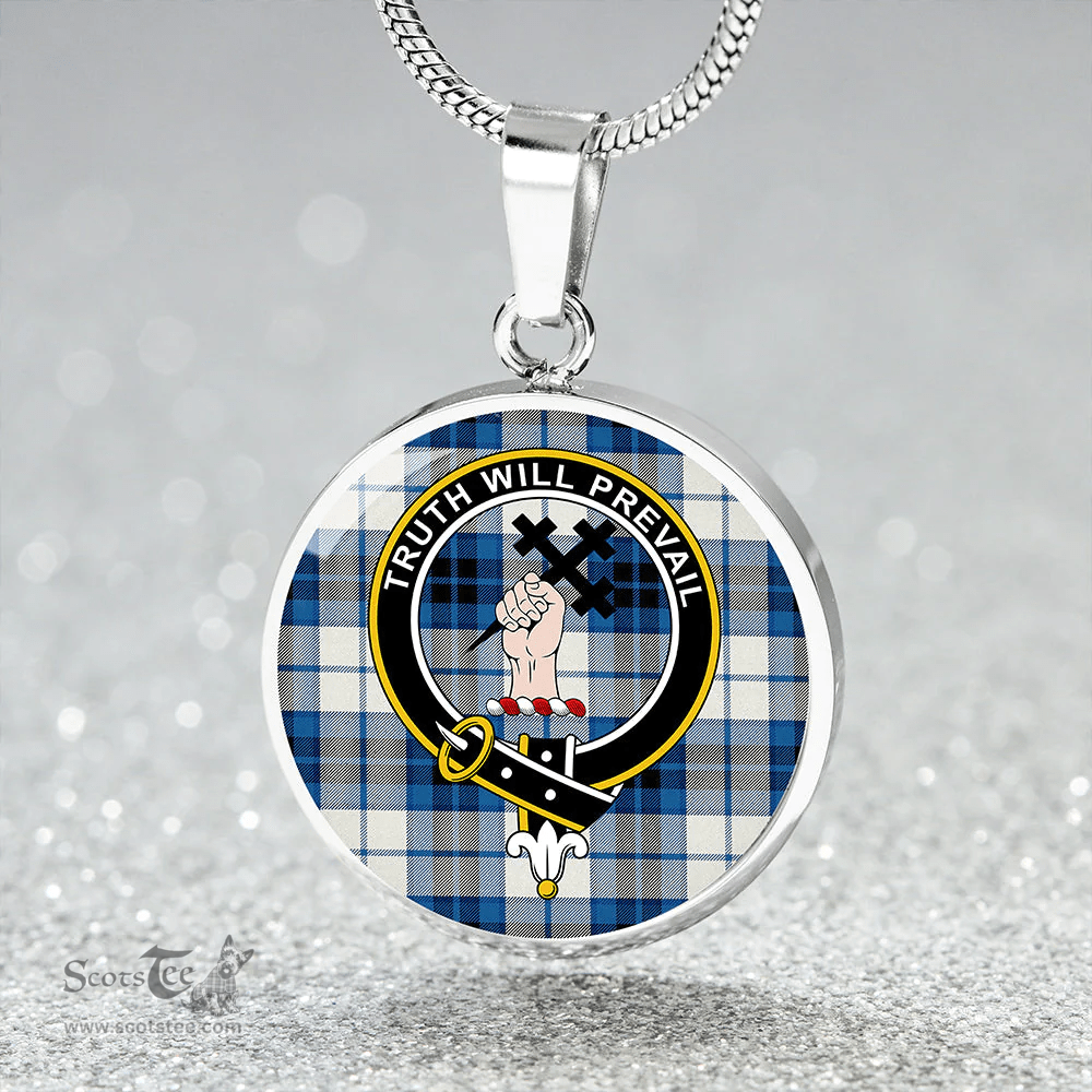 Scottish Thomson Dance (Thompson Dance) Clan Tartan Circle Necklace - Crest Classic Scottish Plaid Tartan Plaid
