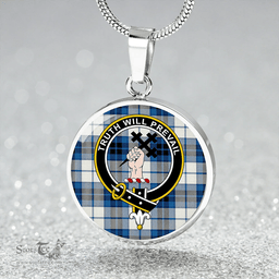 Scottish Thomson Dance (Thompson Dance) Clan Tartan Circle Necklace - Crest Classic Scottish Plaid Tartan Plaid