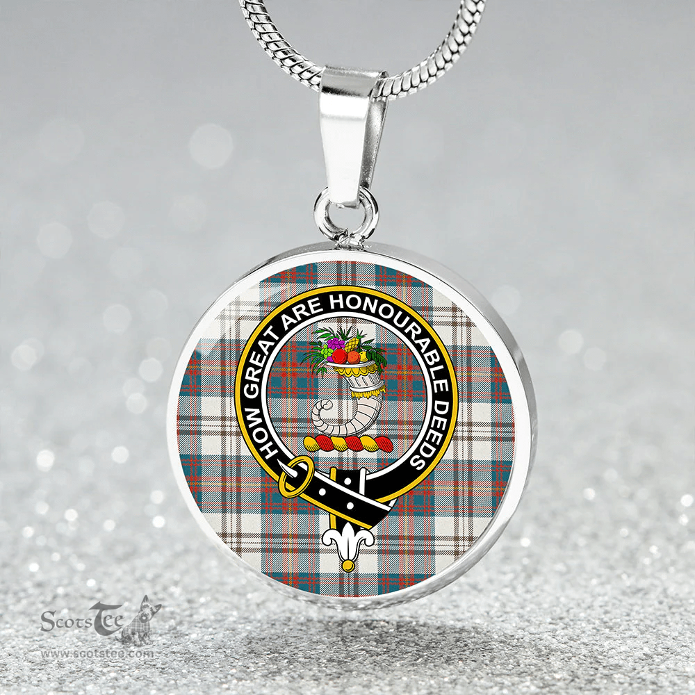 Scottish Walker Dress Ancient Clan Tartan Circle Necklace - Crest Classic Scottish Plaid Tartan Plaid
