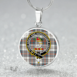 Scottish Walker Dress Ancient Clan Tartan Circle Necklace - Crest Classic Scottish Plaid Tartan Plaid