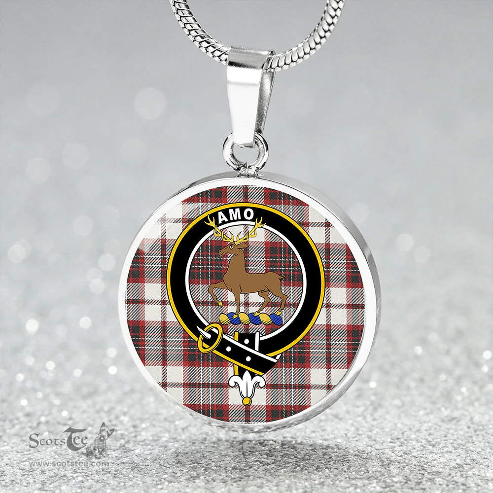 Scottish Scott Dress Weathered Clan Tartan Circle Necklace - Crest Classic Scottish Plaid Tartan Plaid