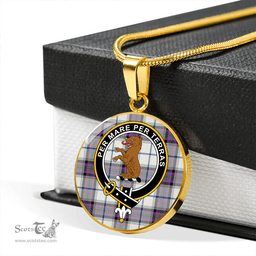 Scottish Alexander of Menstry Dress Ancient Clan Tartan Circle Necklace - Crest Classic Scottish Plaid Tartan Plaid