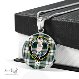 Scottish Lamont Dress (MacLamont Dress) Modern Clan Tartan Circle Necklace - Crest Classic Scottish Plaid Tartan Plaid