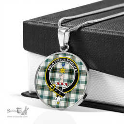 Scottish Henderson Dress #2 (MacKendrick Dress #2) Modern Clan Tartan Circle Necklace - Crest Classic Scottish Plaid Tartan Plaid
