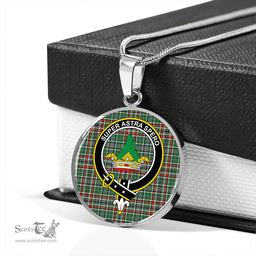 Scottish Gayre Dress Modern Clan Tartan Circle Necklace - Crest Classic Scottish Plaid Tartan Plaid