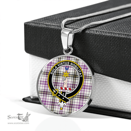 Scottish Henderson Dress (MacKendrick Dress) Weathered Clan Tartan Circle Necklace - Crest Classic Scottish Plaid Tartan Plaid