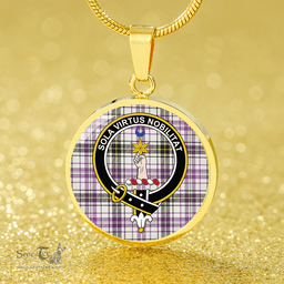Scottish Henderson Dress (MacKendrick Dress) Weathered Clan Tartan Circle Necklace - Crest Classic Scottish Plaid Tartan Plaid