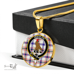 Scottish Boswell Dress Modern Clan Tartan Circle Necklace - Crest Classic Scottish Plaid Tartan Plaid