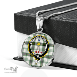 Scottish Henderson Dress #2 (MacKendrick Dress #2) Ancient Clan Tartan Circle Necklace - Crest Classic Scottish Plaid Tartan Plaid