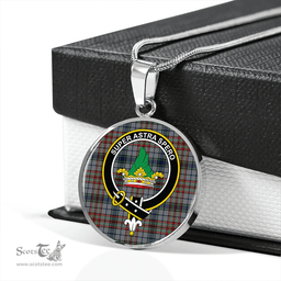 Scottish Gayre Hunting Modern Clan Tartan Circle Necklace - Crest Classic Scottish Plaid Tartan Plaid