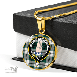 Scottish Lamont Dress (MacLamont Dress) Modern Clan Tartan Circle Necklace - Crest Classic Scottish Plaid Tartan Plaid