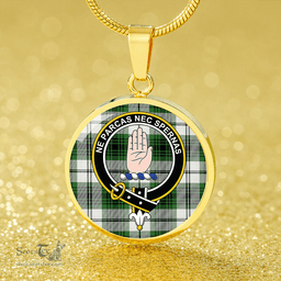 Scottish Lamont Dress (MacLamont Dress) Ancient Clan Tartan Circle Necklace - Crest Classic Scottish Plaid Tartan Plaid