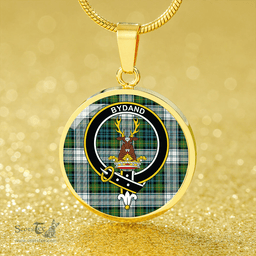 Scottish Gordon Dress Ancient Clan Tartan Circle Necklace - Crest Classic Scottish Plaid Tartan Plaid