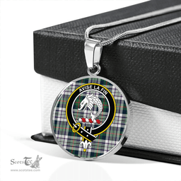 Scottish Kennedy Dress Modern Clan Tartan Circle Necklace - Crest Classic Scottish Plaid Tartan Plaid