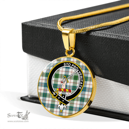 Scottish Guthrie Dress Ancient Clan Tartan Circle Necklace - Crest Classic Scottish Plaid Tartan Plaid