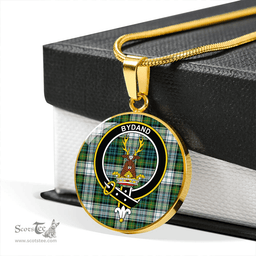 Scottish Gordon Dress Ancient Clan Tartan Circle Necklace - Crest Classic Scottish Plaid Tartan Plaid
