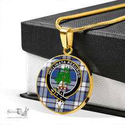 Scottish Cooper Dress Modern Clan Tartan Circle Necklace - Crest Classic Scottish Plaid Tartan Plaid