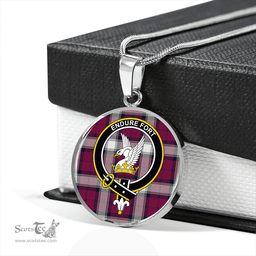 Scottish Lindsay Dress Dance Clan Tartan Circle Necklace - Crest Classic Scottish Plaid Tartan Plaid